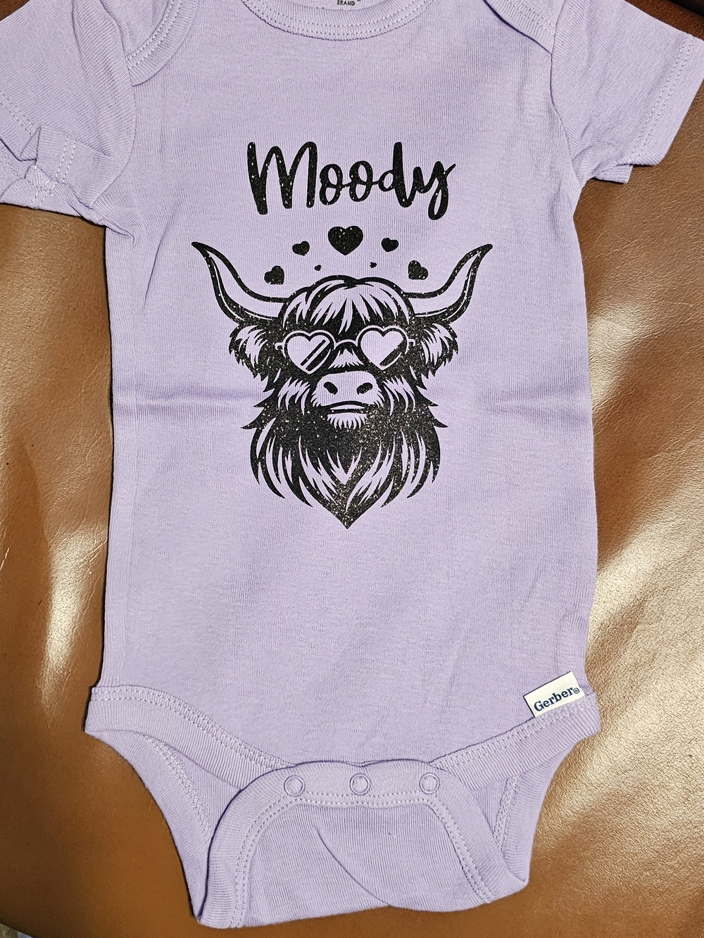 Gerber Light Purple 'Moody' Graphic One-Piece Bodysuit